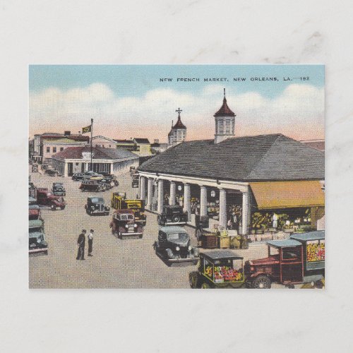 Vintage New French Market New Orleans Louisiana Postcard