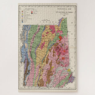 Vintage New Hampshire and Vermont Geology Map Jigsaw Puzzle