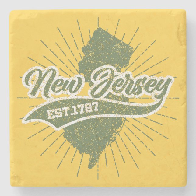 Vintage New Jersey Stone Coaster (Front)