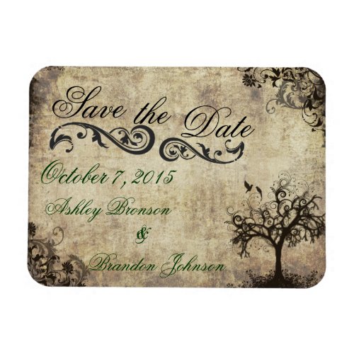 Vintage New Life Save the Date Wedding Magnet