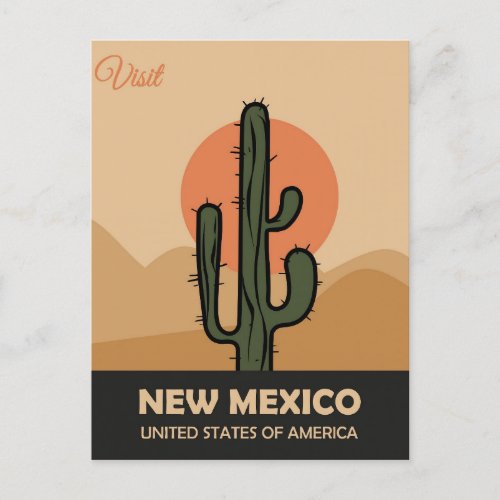 Vintage New Mexico Desert Cactus Travel Postcard