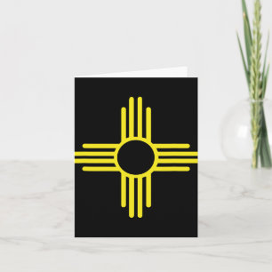 Vintage New Mexico Flag Zia Sun Retro Distressed Card