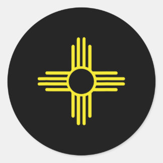 Vintage New Mexico Flag Zia Sun Retro Distressed  Classic Round Sticker
