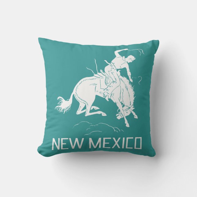 Vintage New Mexico Throw Pillow (Front)