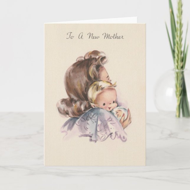 Vintage New Mother Mother's Day Card (Front)