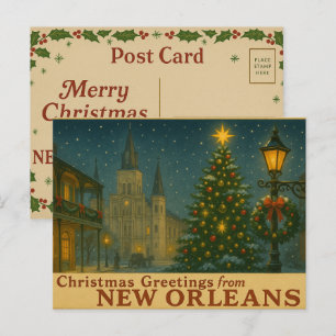Vintage New Orleans Christmas Postcard