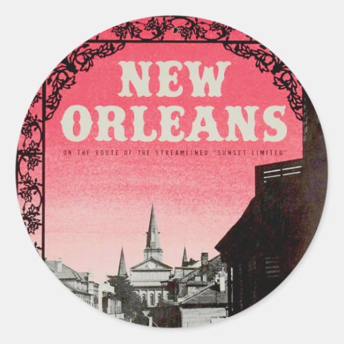 Vintage New Orleans Classic Round Stickers