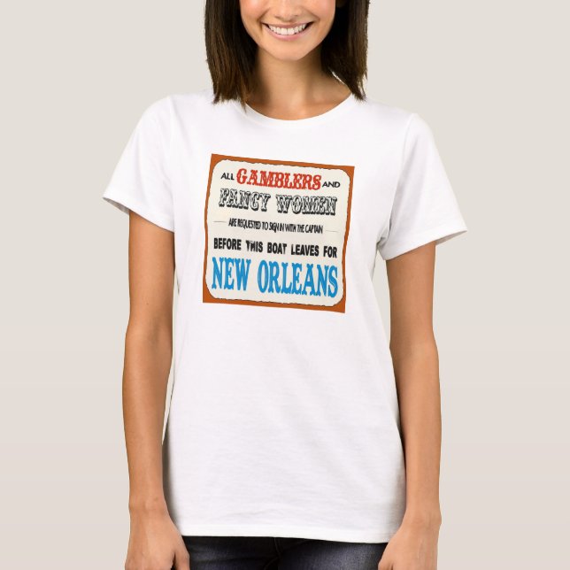 Vintage New Orleans Gamblers Poster T-Shirt (Front)