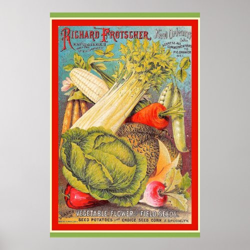 Vintage New Orleans Gardening Seeds Poster
