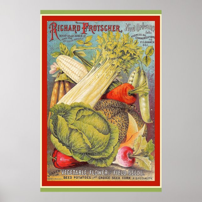 Vintage New Orleans Gardening Seeds Poster (Front)