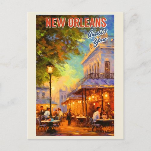 Vintage New Orleans Louisiana Cafe Travel Postcard
