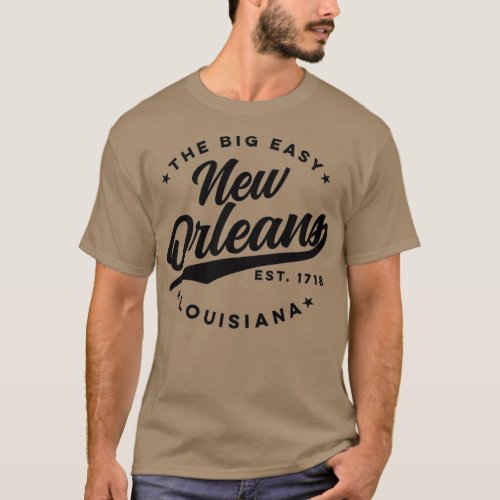 Vintage New Orleans Louisiana The Big Easy Black T_Shirt