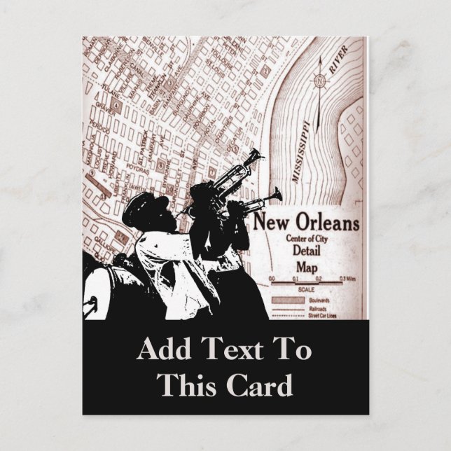 Vintage New Orleans  Map Postcard (Front)