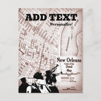 Vintage New Orleans Map Postcard