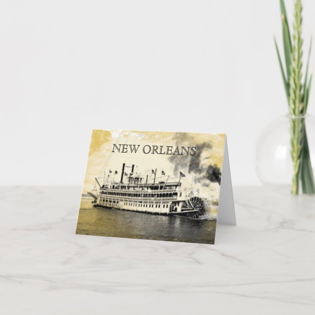 Vintage New Orleans Stern Wheeler Note Card (Front)