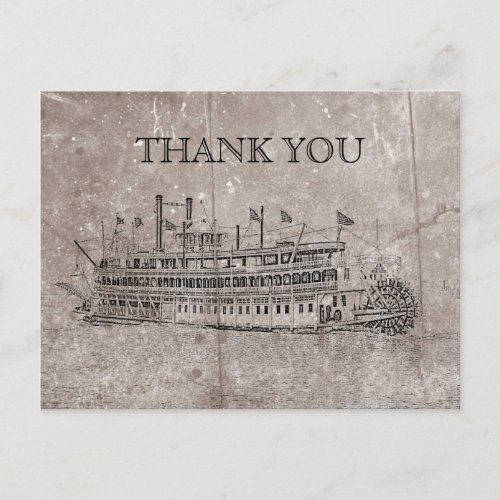 Vintage New Orleans Stern Wheeler Thank You Card