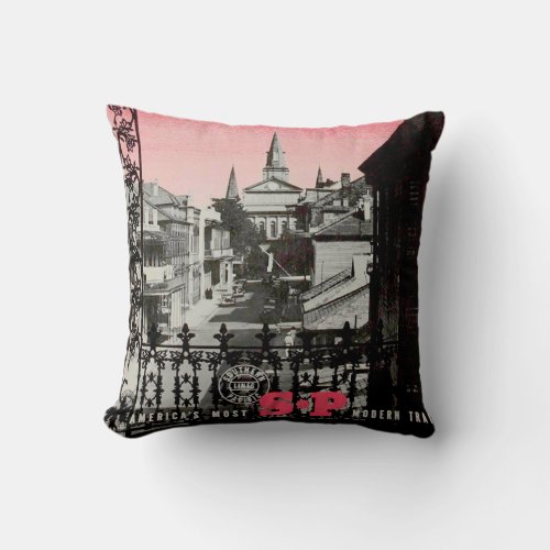 Vintage New Orleans Throw Pillow