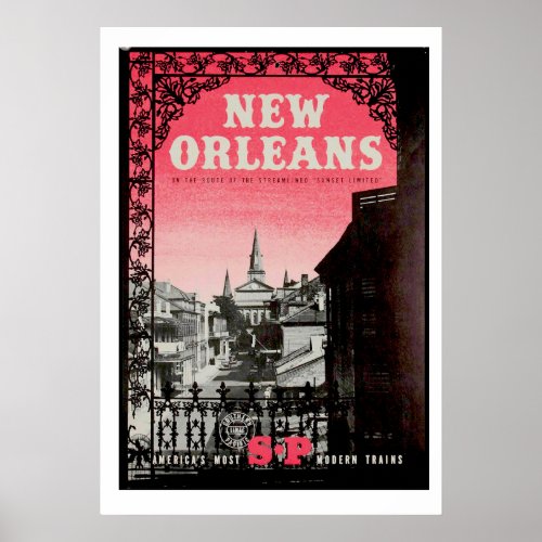 Vintage New Orleans Travel Poster