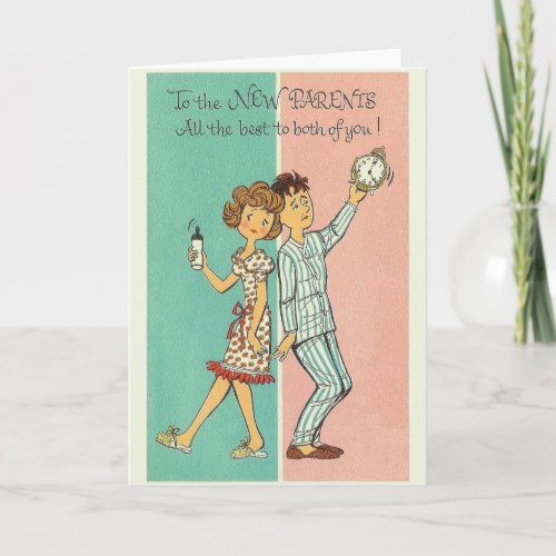 Vintage New Parents Greeting Card