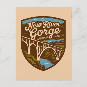 Vintage New River Gorge National Park Holiday Postcard