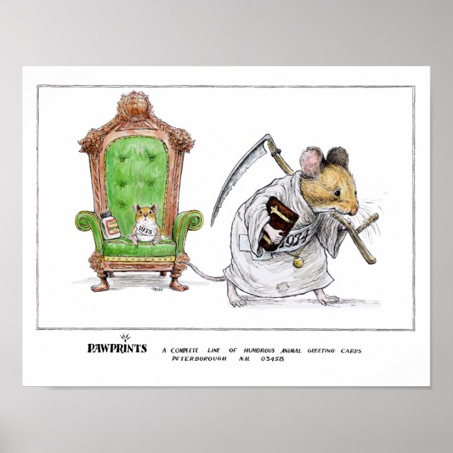 Vintage New Year 1975 Print (Front)