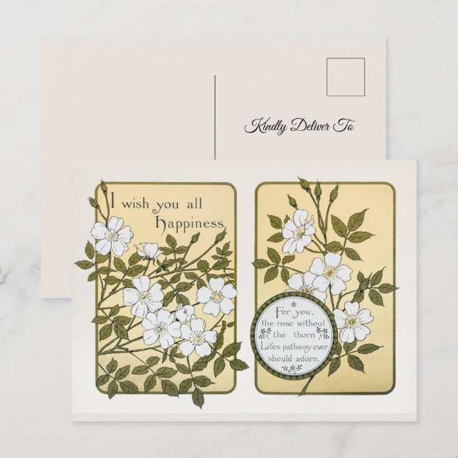 Vintage New Year And Christmas Greetings Holiday Postcard (Front/Back)