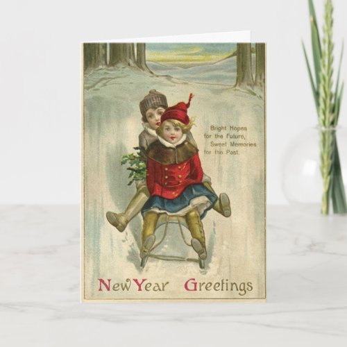 Vintage _ New Year Greetings Card