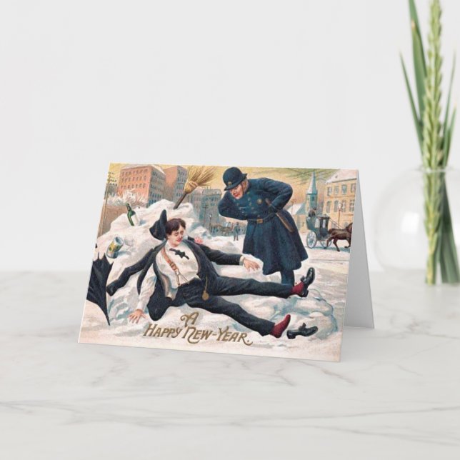 Vintage : New Year - Holiday Card (Front)