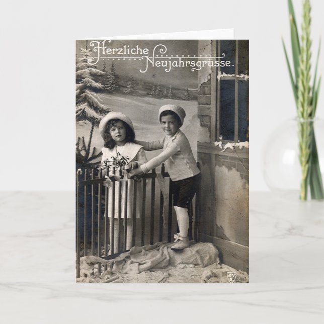 Vintage : New Year - Holiday Card (Front)