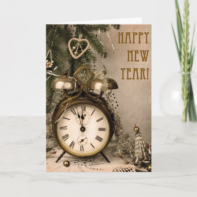 Vintage New Year Holiday Card (Front)