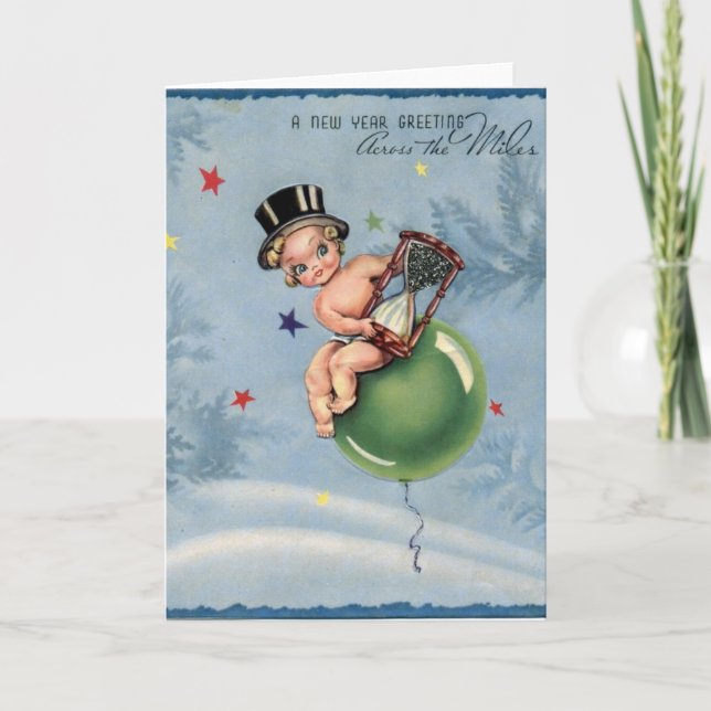 Vintage New Year Holiday Card (Front)