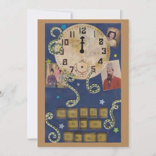 Vintage New Year Invitation (double sided) (Front)