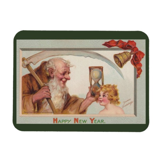Vintage New Year Magnet (Horizontal)