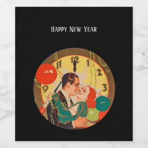 Vintage New Year’s Eve Couple Wine Label