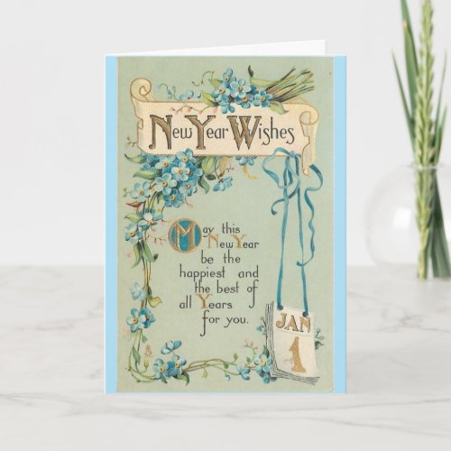 Vintage _ New Year Wishes Card
