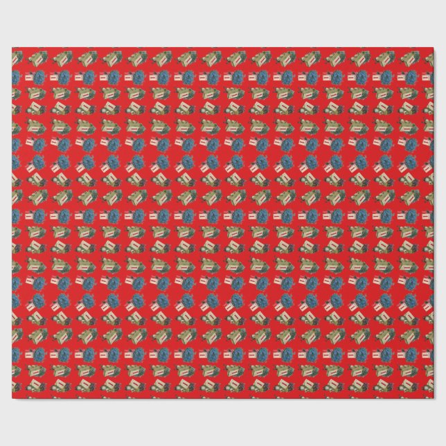 Vintage New Year Wrapping Paper (Seam)