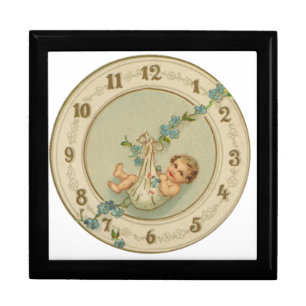 Vintage New Years Baby Clock Gift Box