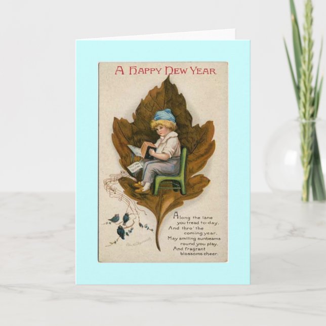 Vintage New Year's Greeting Card (Front)