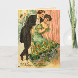 Vintage New Year&#39;s Greetings Holiday Card at Zazzle