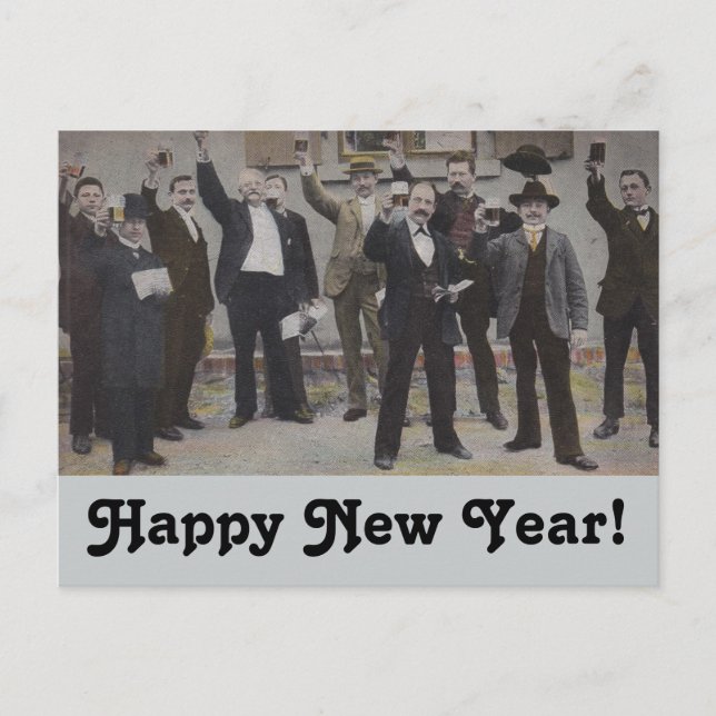 Vintage New Year's Toast Toasting Club Postcards (Front)