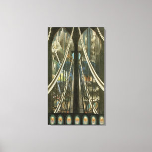 Vintage New York Architecture, Brooklyn Bridge Canvas Print