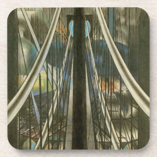 Vintage New York Architecture, Brooklyn Bridge Drink Coaster