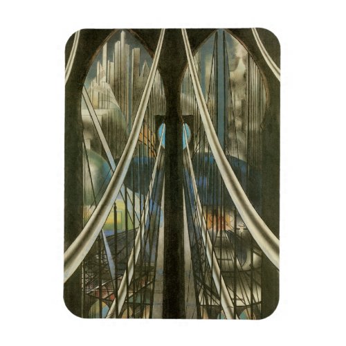 Vintage New York Architecture Brooklyn Bridge Magnet