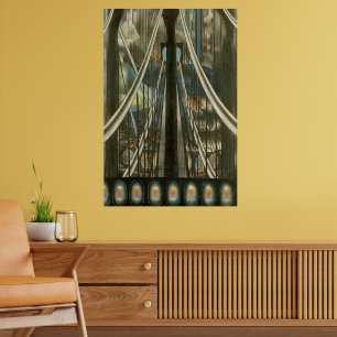 Vintage New York Architecture, Brooklyn Bridge Poster
