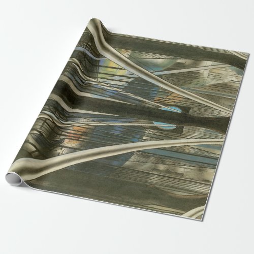 Vintage New York Architecture Brooklyn Bridge Wrapping Paper