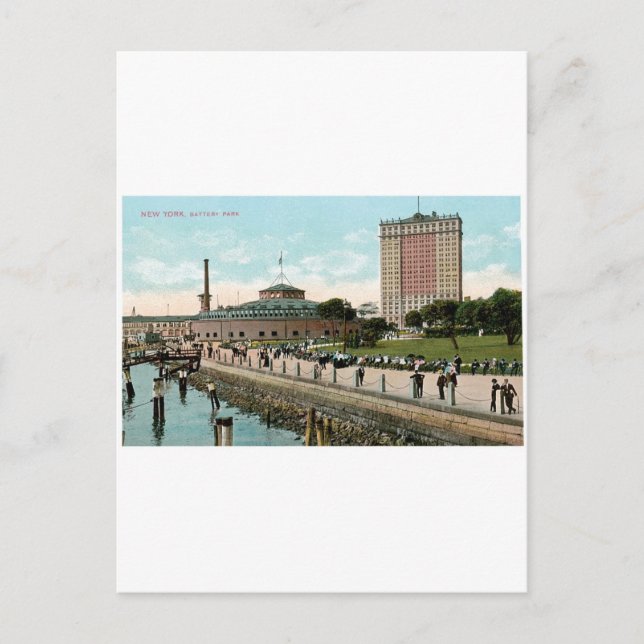 Vintage New York, Battery Park Postcard (Front)