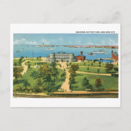 Vintage New York City, Aquarium, Battery Park Postcard