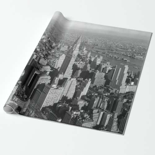 Vintage New York City Art Deco Skyscraper Wrapping Paper