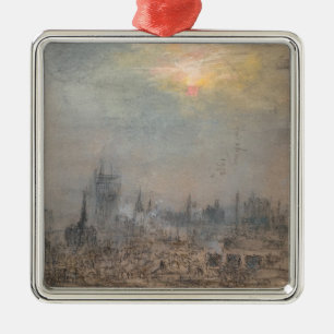 Vintage New York City (by Glenn Cooper Henshaw) Metal Ornament