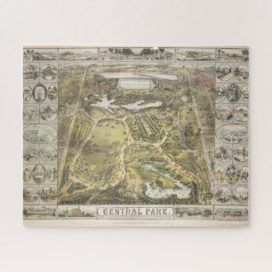 Vintage New York City Central Park Map, 1863 Jigsaw Puzzle
